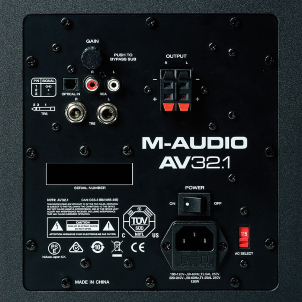 اسپیکر و ساب ووفر M-Audio AV 32.1 | تجهیزات استودیویی و آهنگسازی
