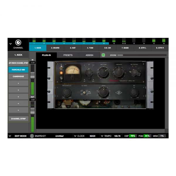 Universal Audio Live Rack Core Control Panel