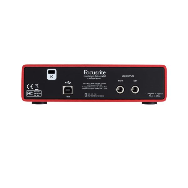 Focusrite Scarlett 2i2 Studio Sound Card Back