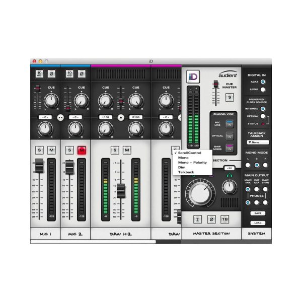 Audient iD14 Control Panel