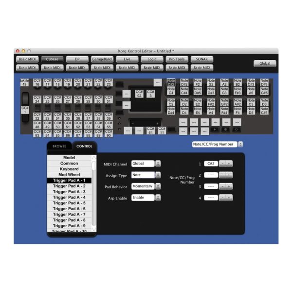 KORG TRITON Taktile 49 Kontrol Editor