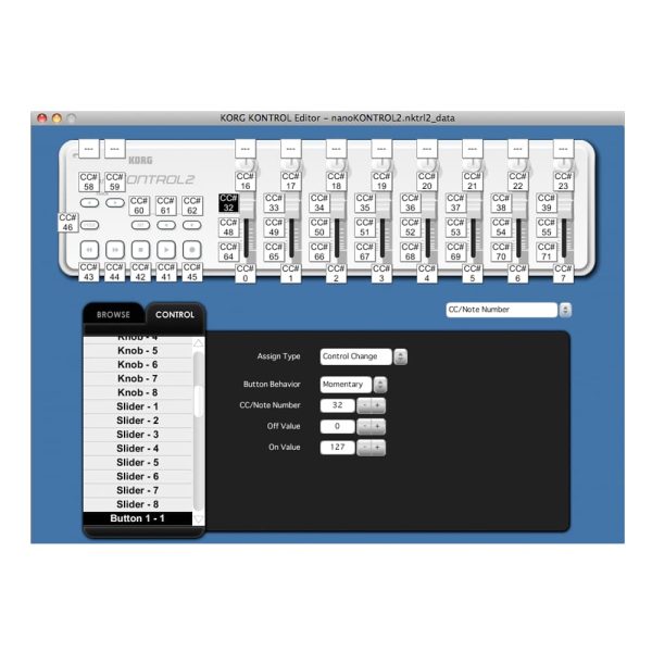 KORG nanoKONTROL2 Kontrol Editor