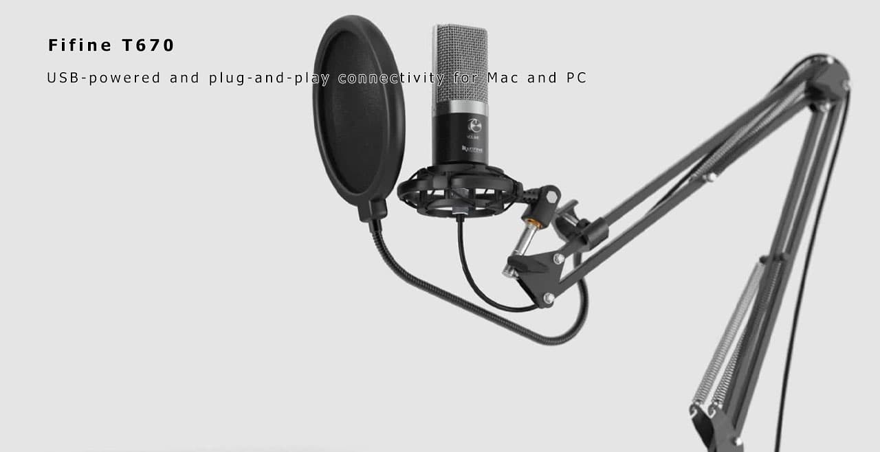 میکروفون USB کاندنسر Fifine مدل T670 با متعلقات کامل در ایران صوت