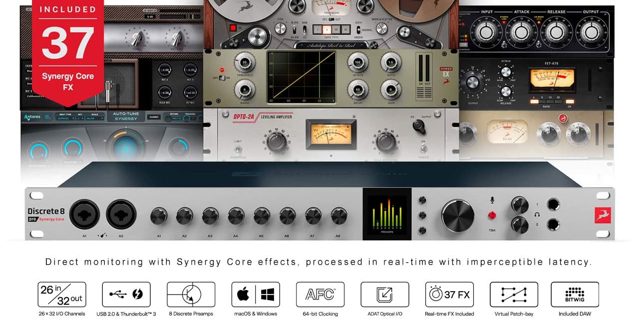 Antelope Audio Discrete 8 Pro Synergy Core More