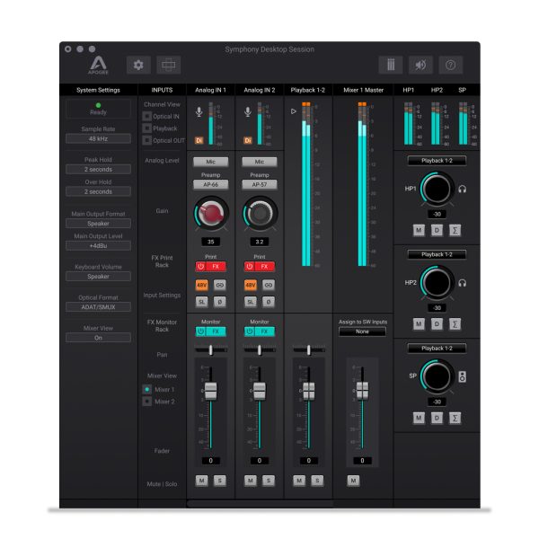 Apogee Symphony Desktop Control Panel